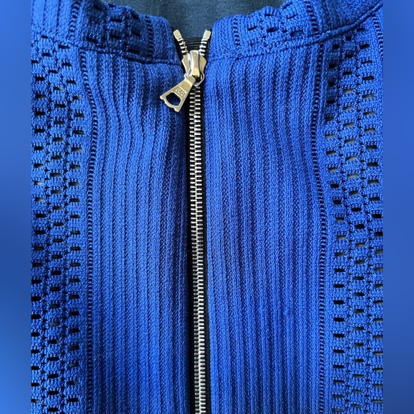 Rag & Bone Elsa Pointelle Bodycon Dress Blue Size 6 Midi Knit Lined - Picture 11 of 14